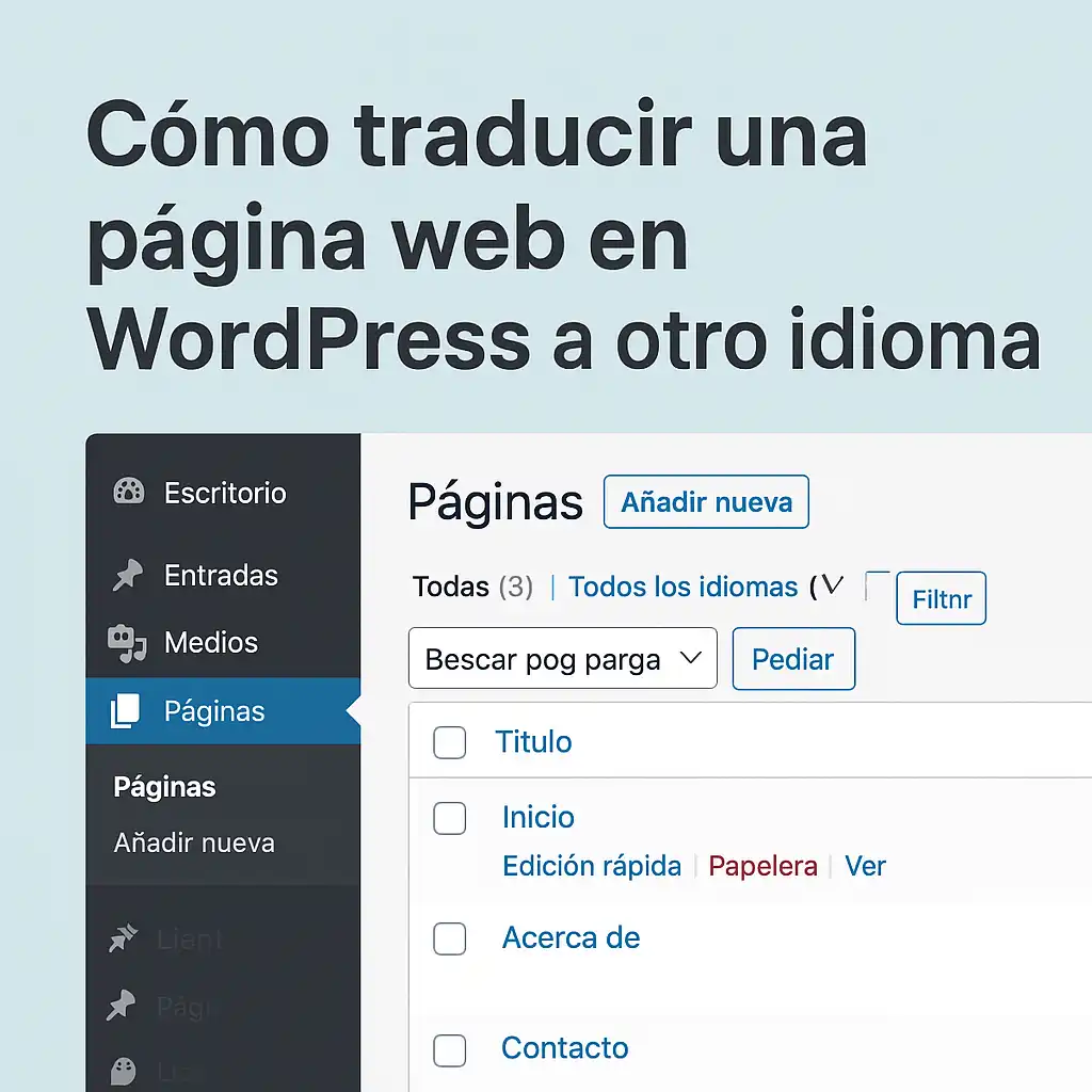 Cómo traducir una página web en WordPress a otro idioma