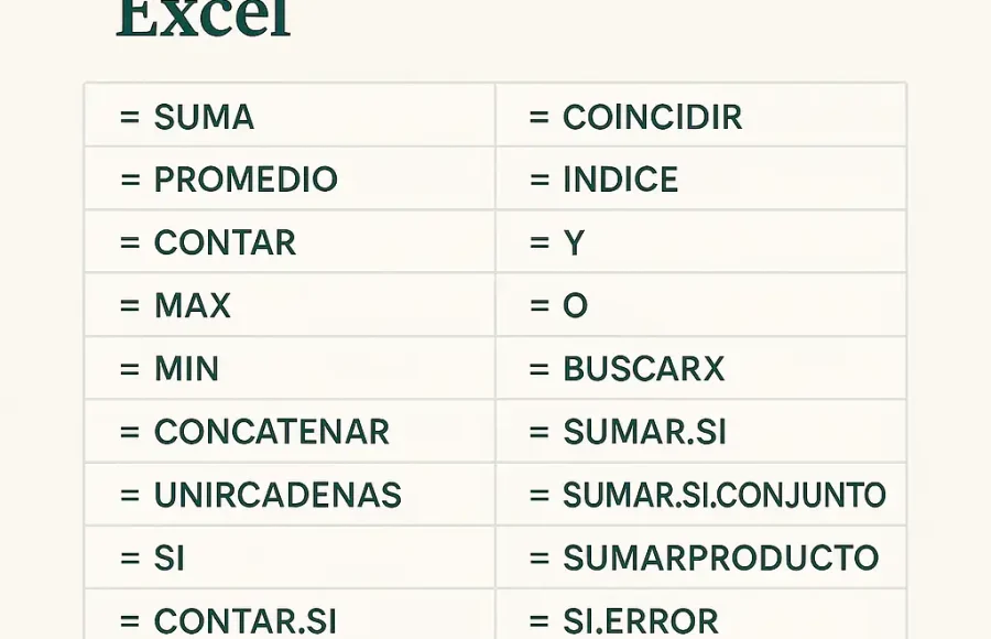 Las 30 formulas mas utilizadas en microsoft excel Las 30 fórmulas más utilizadas en microsoft excel