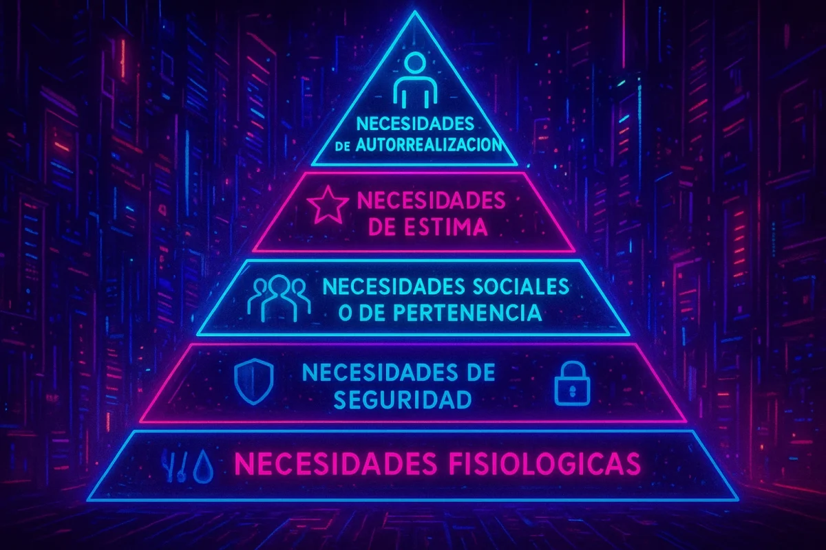 la piramide de maslow se organiza en cinco nivele scaled La Pirámide de Maslow se organiza en cinco niveles de necesidades humanas. La teoría sugiere que para que una persona progrese y busque aspiraciones elevadas, primero debe satisfacer sus necesidades básicas. En este modelo, las necesidades de cada nivel no se consideran completamente independientes; cada nivel es interdependiente y se acumula sobre el anterior. Necesidades Fisiológicas Necesidades de Seguridad Necesidades Sociales o de Pertenencia Necesidades de Estima Necesidades de Autorrealización