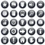 9717532 conjunto de iconos de web utiles vector monocromo