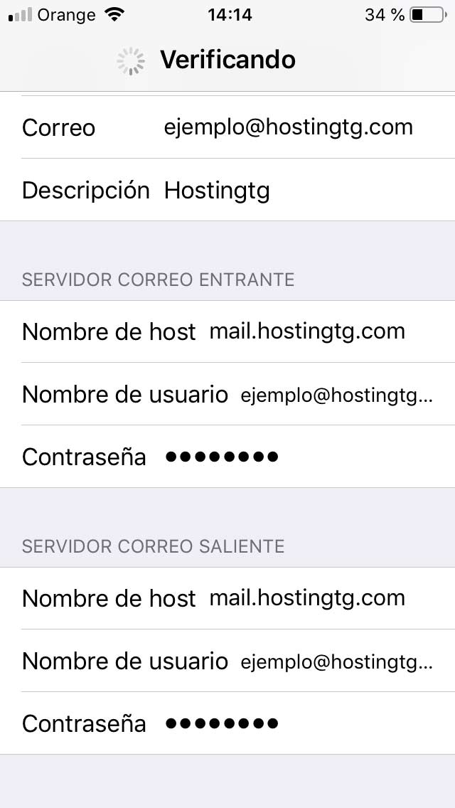 iphone mail configurar